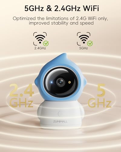 ZUMIMALL Pet Camera Indoor, 5G/2.4G WiFi Camera for Dog/Cat with Play Toy, 2K Pet Security Cameras with Phone App, 2-Way Talk, Auto Tracking, Pet/PIR/AI Detection, Privacy Protect, Alexa/ONVIF/Cloud