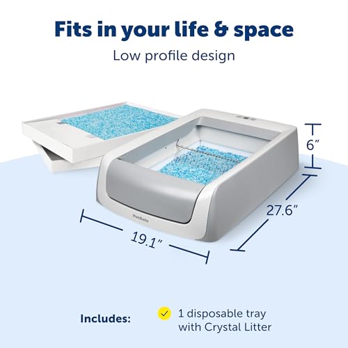 PetSafe ScoopFree Self-Cleaning Cat Litterbox - Never Scoop Litter Again - Hands-Free Cleanup with Disposable Crystal Tray - Less Tracking, Better Odor Control - Includes Disposable Tray