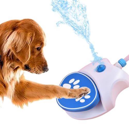 Dog Water Fountain Step On, Activated Dog Sprinkler, Outdoor Pet Drinking Dispenser, Dog Water Toy, Fresh Water Feeder with Hose for Small & Large Dogs Cats
