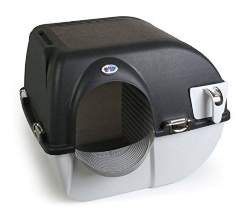 Omega Paw Elite Self Cleaning Roll 'n Clean Litter Box, Midnight Black, Large (EL-RA20-1)