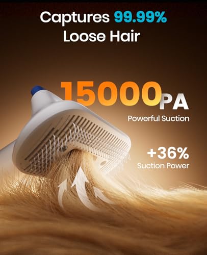 oneisall Dog Grooming Vacuum, 15000Pa Pet Vacuum Kit Shedding 99% Pet Hair, Dog Grooming Clippers with Trimmer Nail Grinder, ≤ 59dB Quiet Brush with 6 Tools, 2L Canister for Home Cleaning,Cozy SE 2