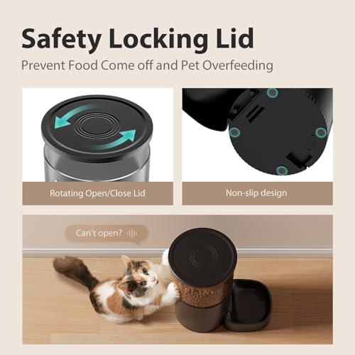 IMIPAW Automatic Cat Feeder with Camera and Water Fountain, HD AI Pet Recognition, APP Remote Control, Timed Food Dispenser, Two-Way Audio, Night Vision Function, 3L Fountains for Drinking with Filter