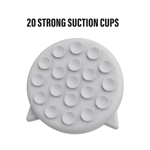 Slowpaw Silicone Cat Slow Feeder Bowl with Suction Cups - Interactive Puzzle Toy to Reduce Overeating in Kitty(Gray, 1 Cup)