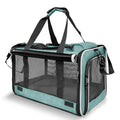 GAPZER Small Dog Carrier for Puppy Yorkshire Softshell Car Transport Chihuahua Carry Cage 18-inch Collapsible Doggie Vet Visit Crate Easy Load Roomy Pet Carrier Bag Kennel Dog Essentials Teal