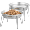Wellbro Elevated Cat Bowls, 5.9 Inch Wide Stainless Steel Cat Food Bowls with Metal Stand Whisker Stress-Free, Raised Food and Water Dish for Cats, Kitten, Puppies and Small Dogs-2 Pack