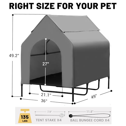 Fantrek XL Dog House Outdoor for Extra Large Dog 49" Elevated Dog House