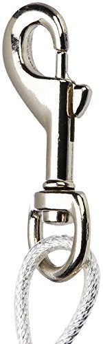 Amazon Basics Rust-Free Steel Wire Tie-Out Cable for Large Dogs up to 90 lbs, Dog Leash Run Tether, 25 feet, White
