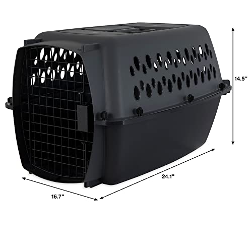Petmate Pet Porter Dog Kennel 24", Dark Gray & Black, for Pets 15-20lbs