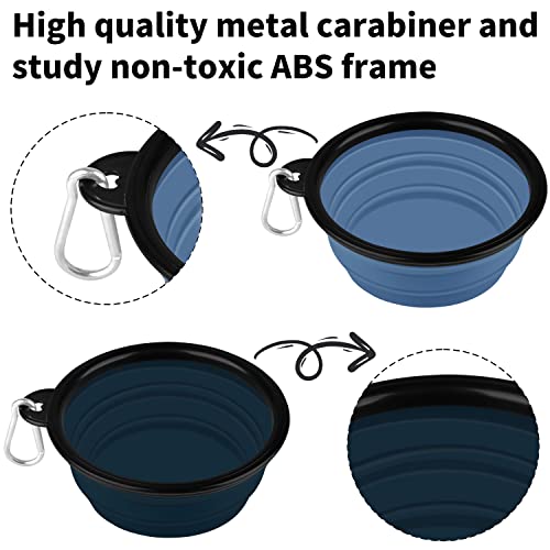 COOYOO Collapsible Dog Bowl,2 Pack Collapsible Dog Water Bowls for Cats Dogs,Portable Pet Feeding Watering Dish for Walking Parking Traveling with 2 Carabiners