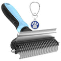 Cat Brush and Dog Brush for Shedding, 2-in-1 Dual Head Pet Grooming Tool for Dogs & Cats, Pet Hair Remover Comb for Long & Short Hair, Detangling Undercoat Rake, Removes Mats, Tangles & Loose Fur