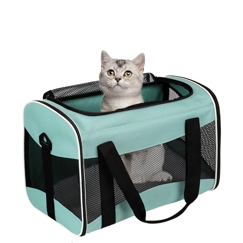 Cat Dog Carriers Soft-Sided Pet Carrier Large Cats for Medium Big Cat Small Dog Puppy up to 16lbs TSA Airline Approved Animal Collapsible Cat Carrier Carriers Travel Carrier Cat Bag (17x11x11)