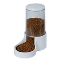 Makikuser Automatic Cat Feeder, 3.8L Large Gravity Cat Food Dispenser with Detachable Top Lid, Visible Bottle and Stainless Steel Bowl for Pets (White)