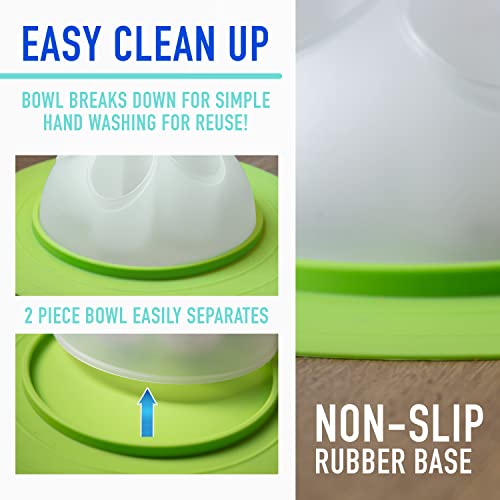 Franklin Pet Supply Co. Interactive Cat Digging Slow Feeder Bowl - Toy Bowl for Treats + Food - Scratching Feeder - Interactive for Cats + Kittens