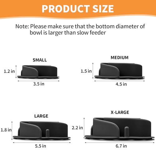 Slow Feeder Dog Bowls Insert, Animire Soft Silicone Slow Eating Dog Food Bowl for Small, Medium and Large Dogs, Compatible with Regular and Elevated Bowls