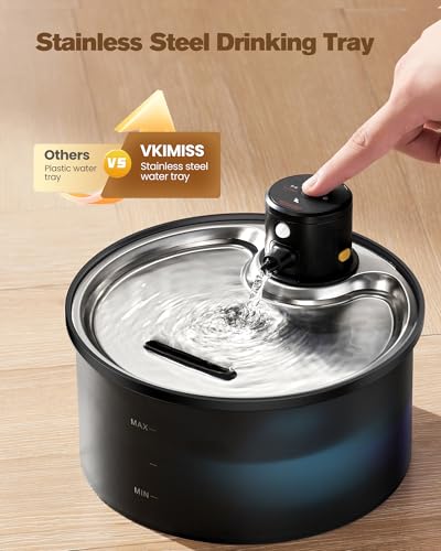 Wireless Cat Water Fountain Cordless: Battery Operated Cat Fountain - 108oz/3.2L Automatic Pet Water Dispenser Rechargeable Drinking Fountains for Cats Indoor with Motion Sensor Multiple Cats and Dogs