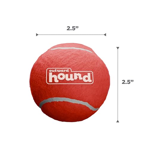Outward Hound Squeaker Ballz – Squeaky Tennis Balls for Dogs Under 50 lbs, Interactive Dog Toy for Fetch & Training, Medium (2.5"), 4‑Pack