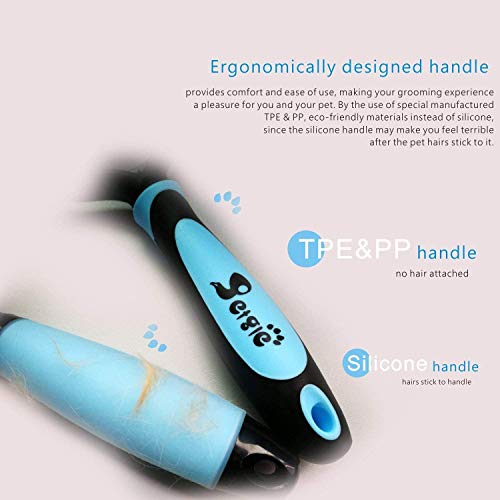Deshedding 2-Sided Pet Grooming Tool for Cats & Dogs with Thick, Curly, and Wiry Hair - Dematting for Mats & Tangles, Reduces Shedding