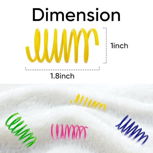 AGYM Cat Toys for Indoor Cats, 30 Pack Interactive Cat Spring Toys, Durable Colorful Plastic Spiral Springs for Kitten Hunt, Swat and Bite, Bulk Cat Toys