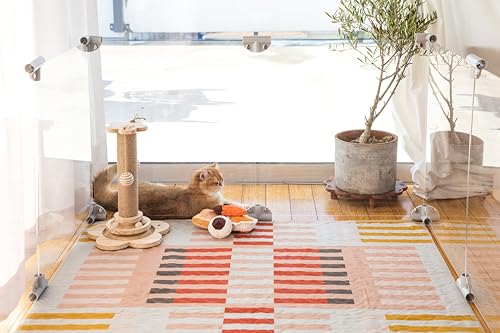 Lovewag Pets Cat Litter Mat 2 Pack - Large 36x48 Machine Washable Easy Clean Non-Slip Waterproof Trapping Mats for Cats - (Marmalade Sunshine)