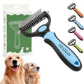 Pet Pro Tool Grooming, Dual Tooth Groom Pro for Dogs, Cat Deshedding Brush, Dog Rake Brush for Shedding, Cats Comb Undercoat Long Hair Knotter Remover, Double Teeth Coat Dual-Sided Professional Tools