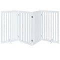 unipaws 36”H Free Standing Pet Gate for Dog Cat, Tall Wooden Dog Gates for Doorway, Stairs, Foldable Pet Fence for The House, Expandable Barrier, Indoor Use, White