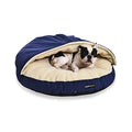 AmazonBasics Pet Cave Bed for Dogs and Cats, with Removable Nesting Cave Cover, Fits up to 30lbs Pets, 35 x 35 x 13 inches, Blue