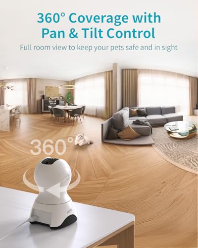 VIMTAG 2.5K Pan/Tilt Cameras for Home Security, Wired Indoor Camera for Pet/Dog/Cat/Baby/Nanny with Phone App, Motion Tracking, Night Vision, 2-Way Audio, AI Detection, 5GHz/2.4GHz WiFi, Works w/Alexa