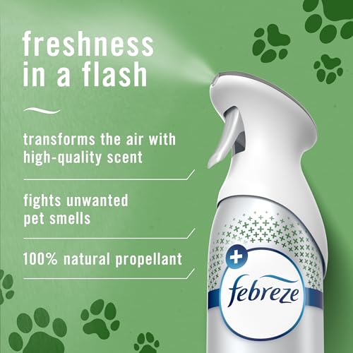 Febreze Air Mist Air Freshener Spray, Odor-Fighting Room Spray, Air Fresheners for Home and Bathroom and Kitchen, Aerosol Can, HD Pet Odor Fighter Scent, 8.8oz (Pack of 3)