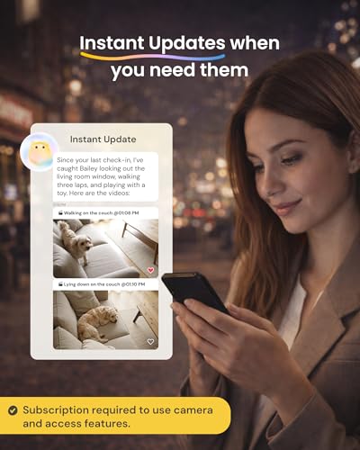 Furbo Mini 360° [Subscription Required] New 2K QHD Pet Camera - Unlock w/Paid Plan: Dog & Cat Safety Alerts, Rotating Treat Toss, 2-Way Speaker (Low Risk, 3mo Min. Cancel Anytime)