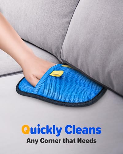 JGLXF 2026 Thickened Electrostatic Pet Hair Removal Gloves (2 Pcs) - Reusable Strong Grooming Gloves for Cats & Dogs, Hair Remover Gloves for Couch, Furniture, Carpet, Car Seats & Clothing Blue