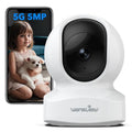 wansview 5MP UHD Pet Camera with Phone app, 5Ghz&2.4Ghz Dual Wi-Fi Security Camera Indoor for Monitoring Home/Baby/Cat/Dog, 2 Way Audio, 24/7 TF Card Storage(TF Card Not Included), Q5 (White)
