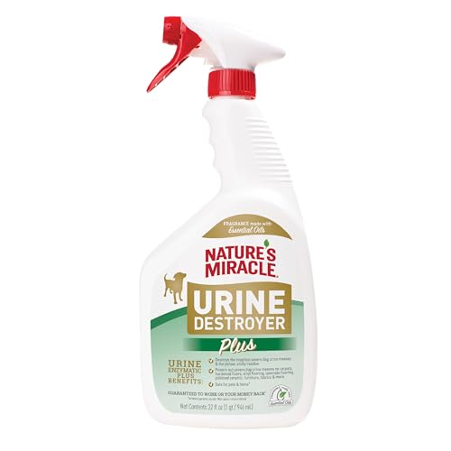 Nature's Miracle Urine Destroyer Plus for Dogs, Enzymatic Formula for Severe Dog Urine Stains, 32 oz
