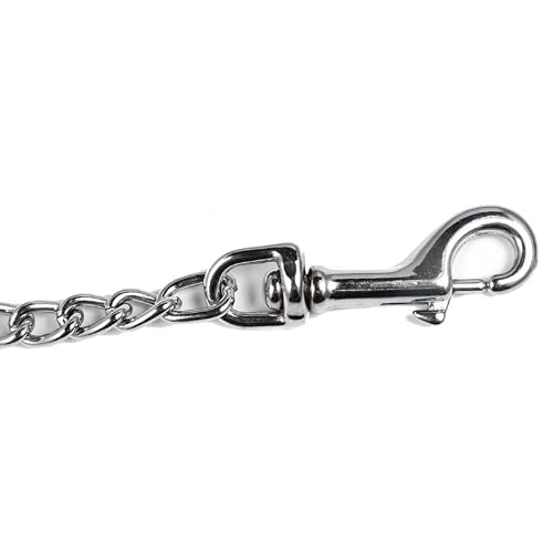 SGODA Metal Chain Heavy Duty Dog Leash, Chew Proof Dog Leash with Soft Handle for Large & Medium Size Pets Walking(4 ft. x 3.0 mm Black)