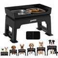 ZOMISIA 3-in-1 Elevated Dog Bowls - 6 Height Adjustable Raised Dog Bowl Stand, Double Deck Design Mess Proof, Feeding Station with 2 Stainless Steel Bowls & Licking Plate for Small Medium Large Pets