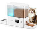 oneisall Automatic Cat Feeder and Water Dispenser, Cat Food Dispenser 36Cups/8.5L, 2-in-1 Large Capacity 5L Cat Feeder and 3.5L Gravity Water Dispenser for Pets, Timed Cat Feeder for Dry Food