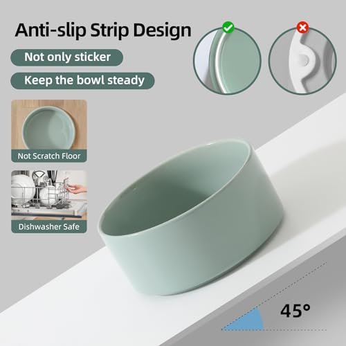 Havniva 6.1inch Ceramic Raised Dog Bowl with Stand, Double Dog Bowls Elevated for Small and Medium Breed Dog Food and Water Bowl Set Non-Slip Dog Dish Large Capacity Feeding Pet Water Bowl