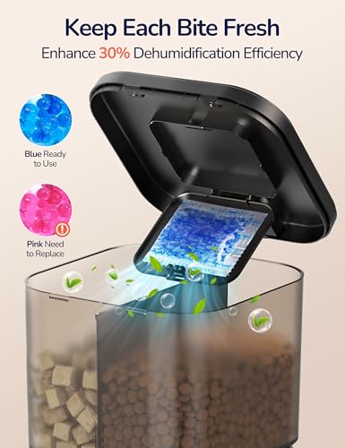 PalNests Dual Chamber Automatic Cat Feeder, Smart WiFi Pet Food Dispenser with 2.4&5G WiFi App, Custom Schedule & Portion Control for Dry Food and Treats, 4L, Black
