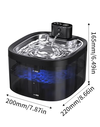Cat Water Fountain Cordless: Battery Operated 118oz/3.5L Pet Water Fountain for Cats Indoor with Motion Sensor, Cat Drinking Fountains with Stainless Steel Tray, Ultra Quiet, Easy-to-Clean