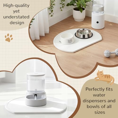 Stone Mat for Dog and Cat Water Bowls 12.6 x 11 Inch Absorbent Feeding Mat Christmas Pet Gift Quick Drying Tray for Pet Water Fountains Diatomaceous Earth Accessories for Messy Drinkers