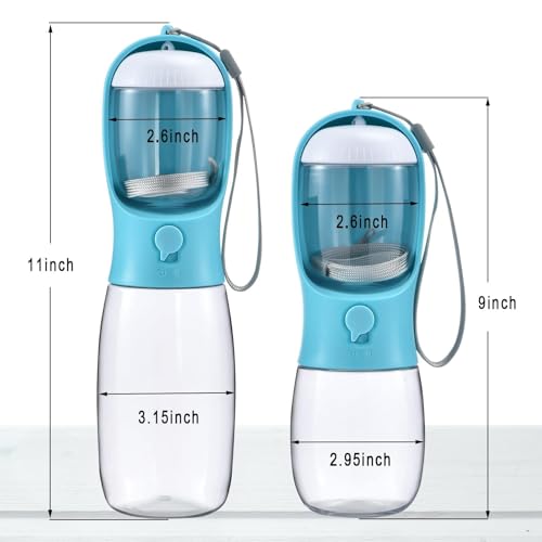 Cibaabo Dog Water Bottle with Food Container, Travel Puppy Water Bowl, Portable Pet Dispenser, Dog Gift Stuff Accessories Items, Puppy Essentials Necessities for Yorkie Cat Walking and Hiking