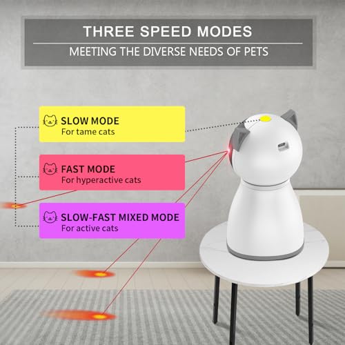 YVE LIFE Cat Toys Laser for Indoor Cats,The 4th Generation Real Random Trajectory Motion Activated Rechargeable Automatic Cat Laser Toy,Interactive Cat Toys for Bored Indoor Cats/Kittens