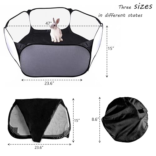 Small Animals Playpen, Portable Pop-up Open Interactive Pet Tent, Indoor Outdoor Fence for Rabbits, Guinea Pig, Hamster, Chinchillas, Kittens, Puppies