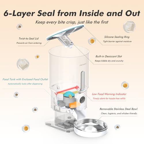 Automatic Cat Feeder with Camera - 5G WiFi Timed Cat Food Dispenser, 1080P HD Video with Night Vision, 1-15 Meals, 1-99 Portions, 2-Way Audio, Keeps Dry Food Fresh, 5L Auto Pet Feeder Also for Dogs