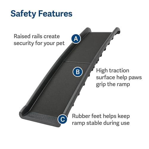 PetSafe Happy Ride Folding Pet Ramp, Portable Lightweight Dog Ramp for Cars, Trucks & SUVs