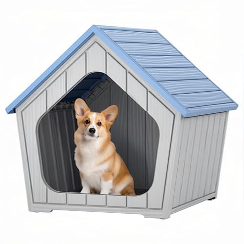 Fancyango Outdoor & Indoor Dog House for Weatherproof and Stylish Furniture, Dog House Outdoor, Multi - Use for Small and Medium Dogs (Blue, 23.43" L×22.44" W×22.24" H)