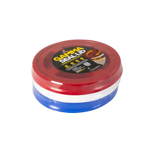 Gamma2 Gamma Seal Lid 3pk Combo for Utility Buckets - Fits 3.5, 5, 6 & 7 gallon buckets, Red, White & Blue, Made in USA