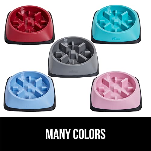GORILLA GRIP® Patented BPA Free Slow Feeder Dog Bowls, Interactive Puzzle Toy for Dogs and Cats Food Training Enrichment, Keeps Pets Busy and Prevents Puppy Overeating, Small Breeds, 1 Cup, Pink