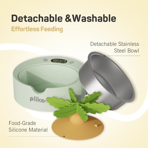 Plike Slow Feeder Dog Bowls，3-in-1 Smart Pet Bowl with Built-in Digital Food Scale & Removable Slow Feeder Insert, for Precise Portion Control, Weight Management, and Improved Digestion for Dogs