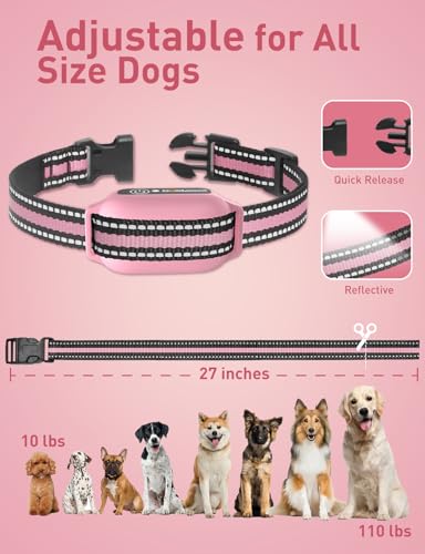 DOGLinsen No Shock Dog Training Collar, Beep and Vibrating Dog Collar with Remote 2800Ft, Vibration Collar for Small Medium Large Dogs - No Prongs