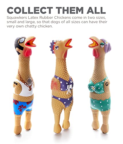 Outward Hound by Charming Pet Squawkers Henrietta Latex Squeaky Rubber Chicken Dog Toy, Funny Interactive Holiday Toy for Dogs, Small Size